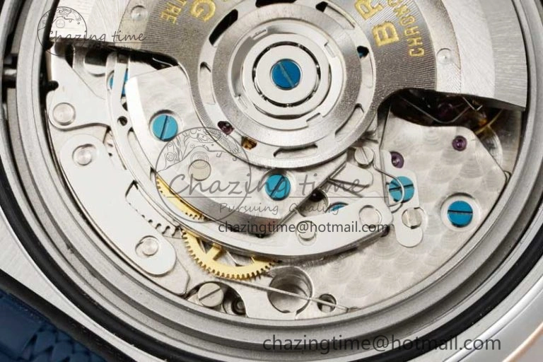 Chronomat B01 42mm SS RG TF 1:1 Best Edition Blue Dial on Blue Rubber Strap A7750