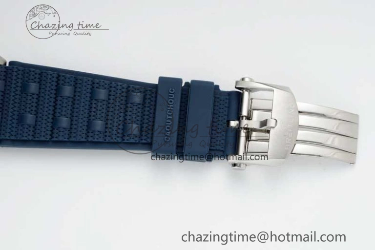 Chronomat B01 42mm SS RG TF 1:1 Best Edition Blue Dial on Blue Rubber Strap A7750