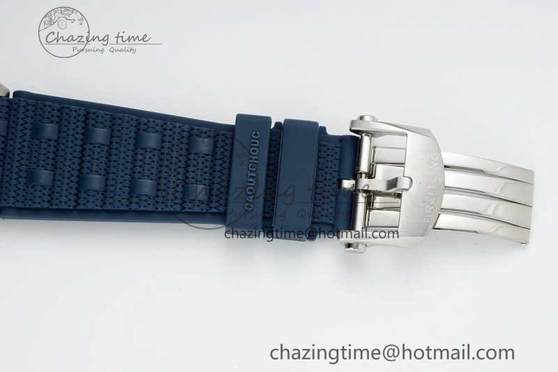 Chronomat B01 42mm SS RG TF 1:1 Best Edition Blue Dial on Blue Rubber Strap A7750