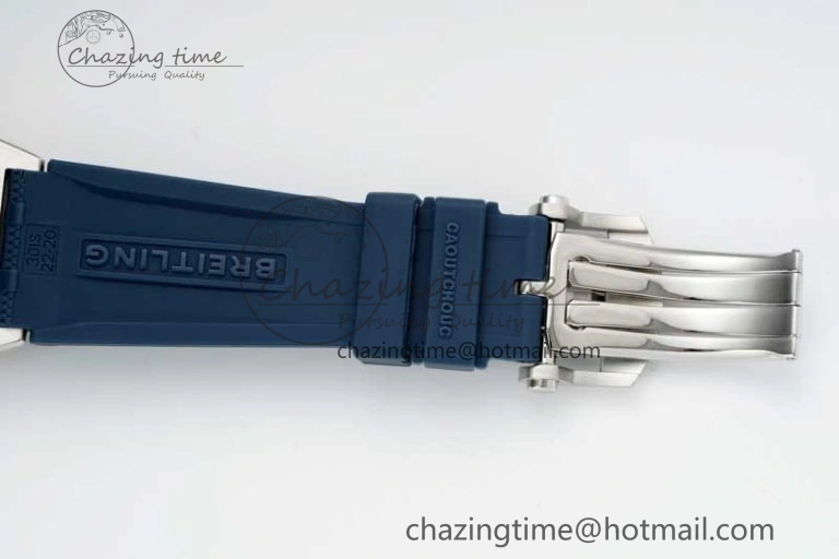 Chronomat B01 42mm SS RG TF 1:1 Best Edition Blue Dial on Blue Rubber Strap A7750