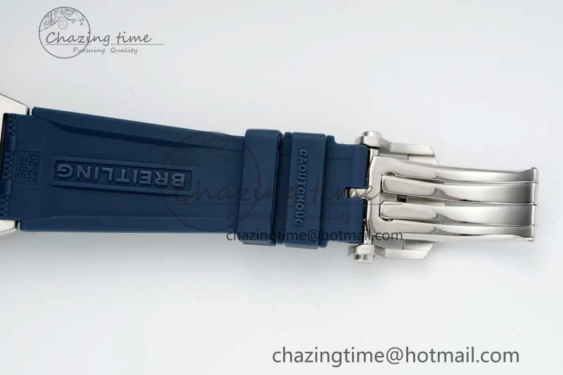 Chronomat B01 42mm SS RG TF 1:1 Best Edition Blue Dial on Blue Rubber Strap A7750