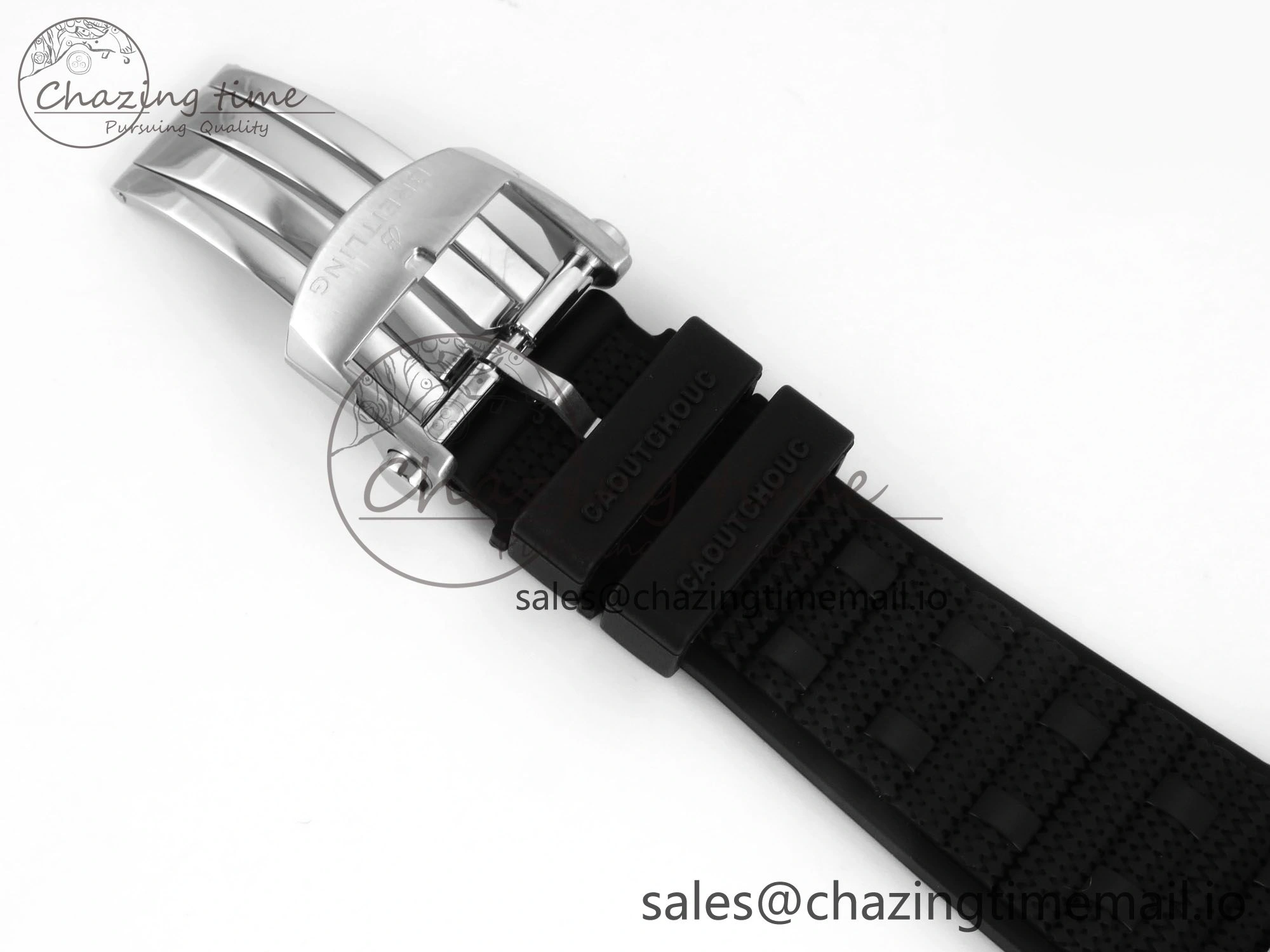 Chronomat B01 42mm SS RG TF 1:1 Best Edition Brown Dial on Black Rouleaux Strap A7750 V2