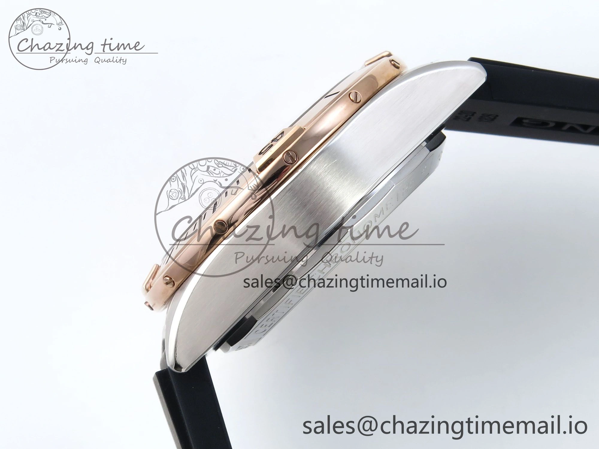 Chronomat B01 42mm SS RG TF 1:1 Best Edition Brown Dial on Black Rubber Strap A7750 V2