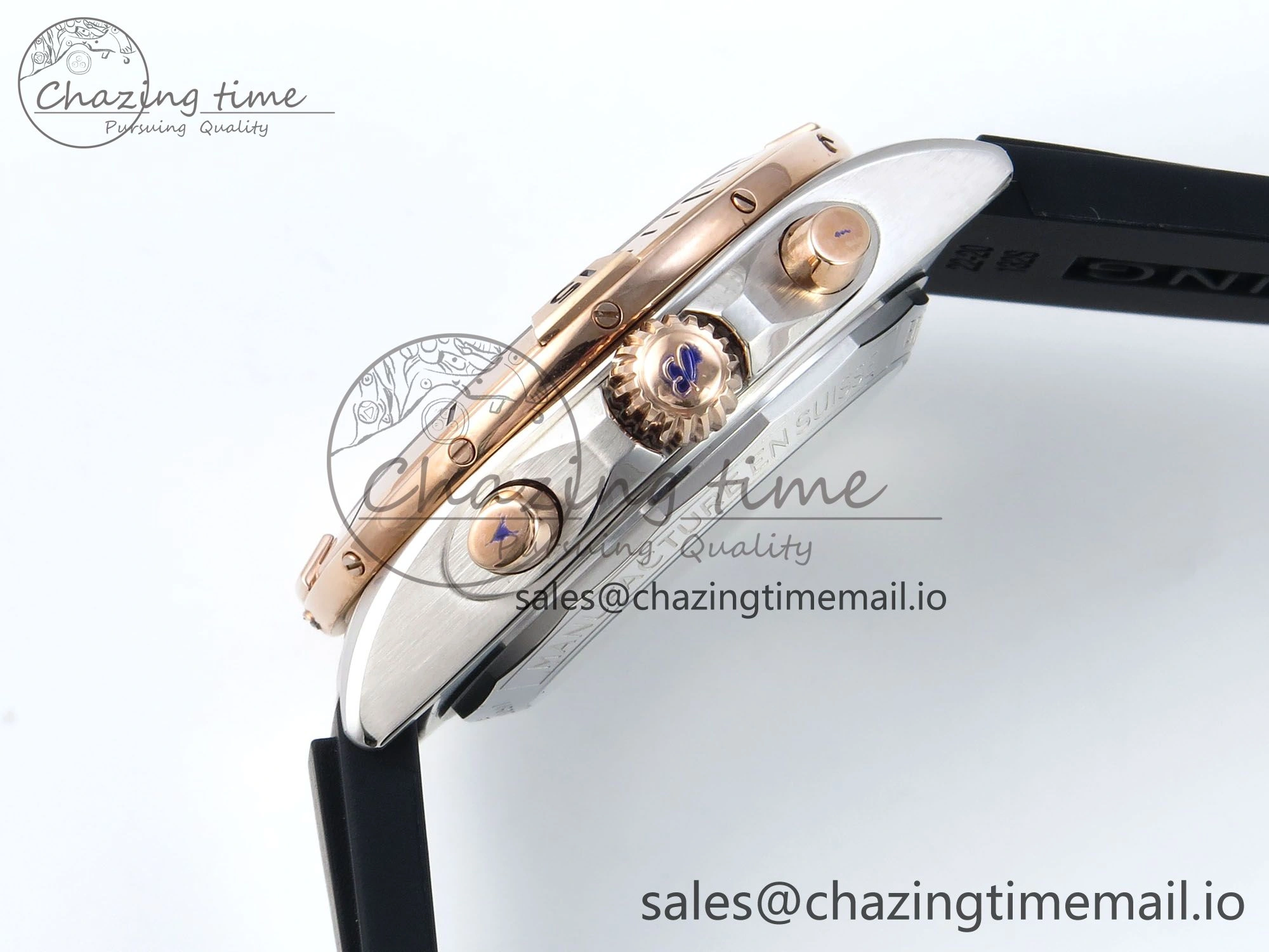 Chronomat B01 42mm SS RG TF 1:1 Best Edition Brown Dial on Black Rubber Strap A7750 V2
