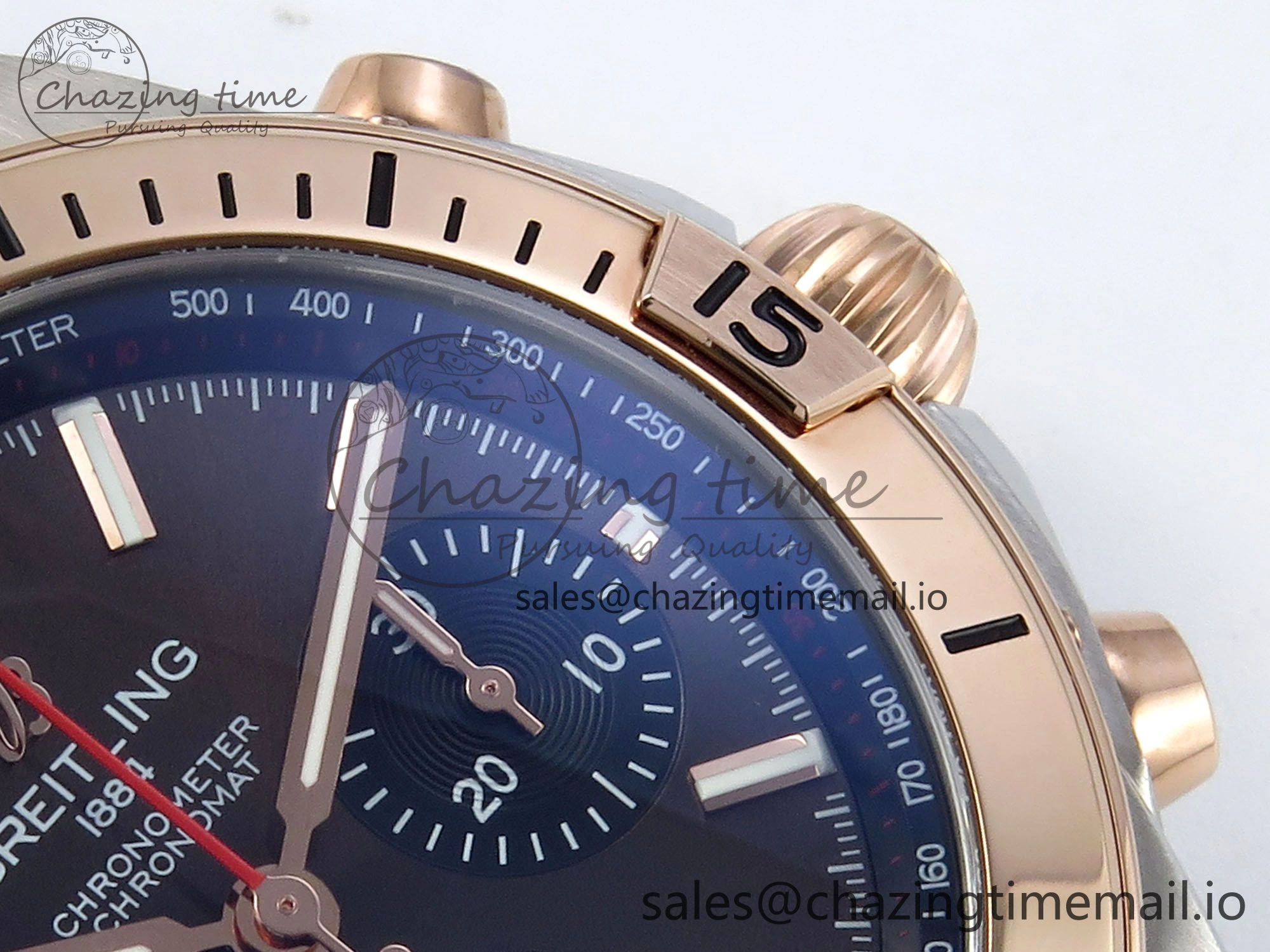 Chronomat B01 42mm SS RG TF 1:1 Best Edition Brown Dial on Black Rubber Strap A7750 V2