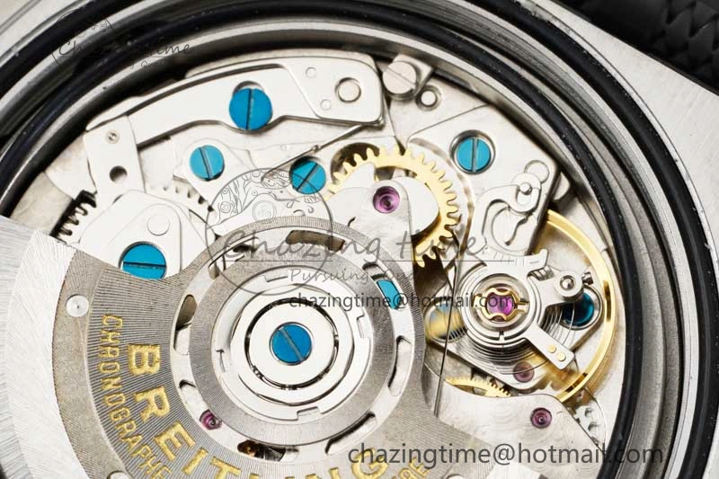 Chronomat B01 42mm SS RG TF 1:1 Best Edition Brown Dial on Black Rubber Strap A7750