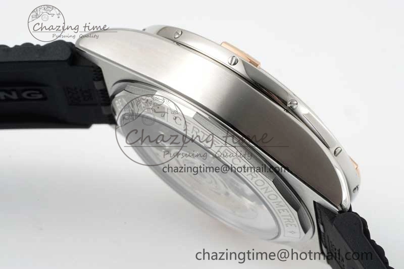 Chronomat B01 42mm SS RG TF 1:1 Best Edition Silver Dial on Black Rubber Strap A7750