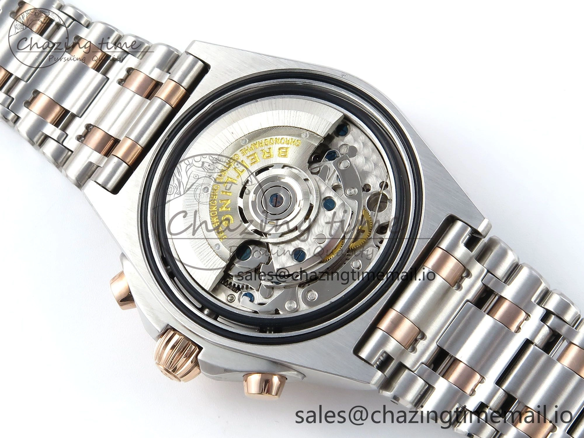 Chronomat B01 44mm SS RG TF 1:1 Best Edition Blue Dial RG Bezel on SS RG Bracelet A7750