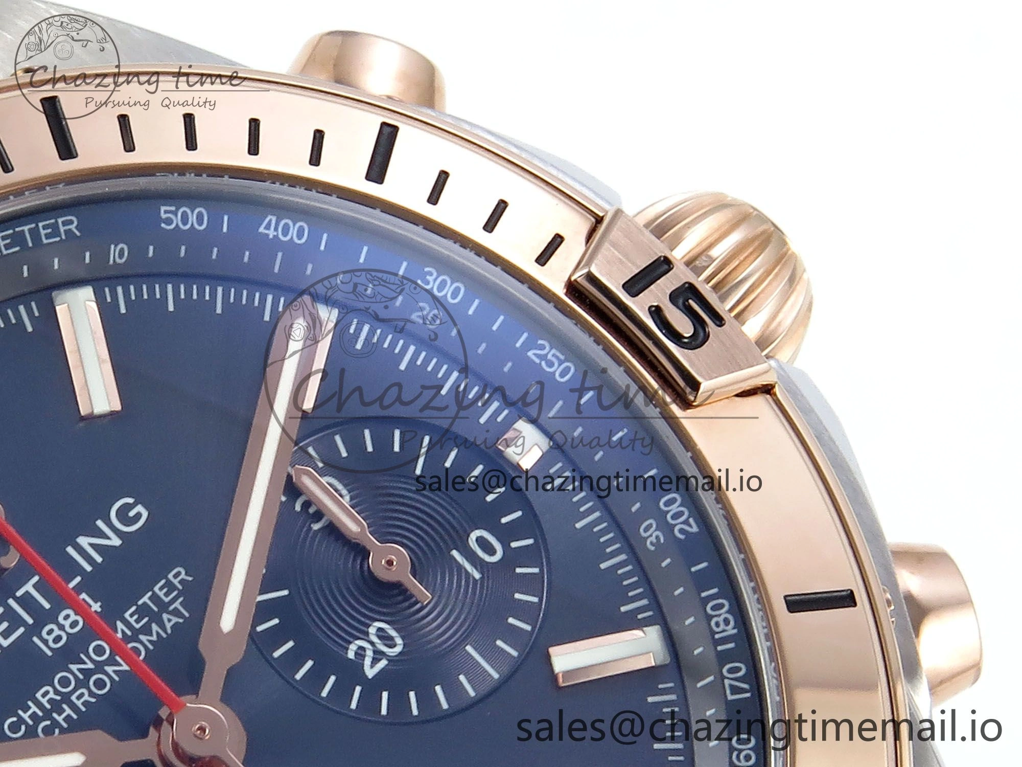 Chronomat B01 44mm SS RG TF 1:1 Best Edition Blue Dial RG Bezel on SS RG Bracelet A7750