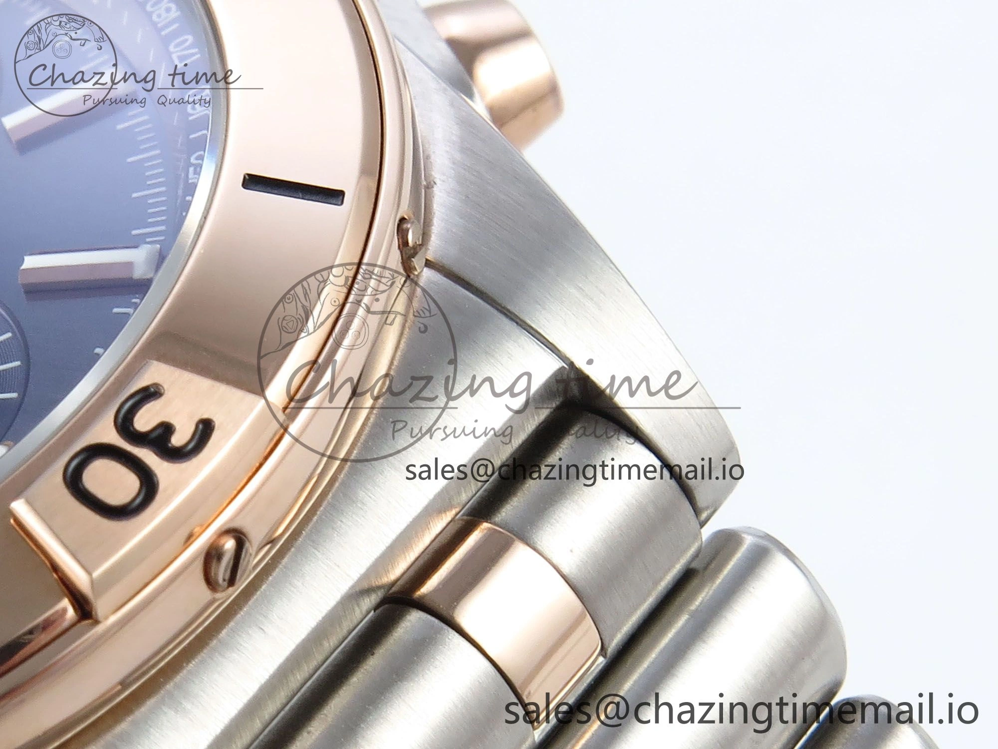 Chronomat B01 44mm SS RG TF 1:1 Best Edition Blue Dial RG Bezel on SS RG Bracelet A7750
