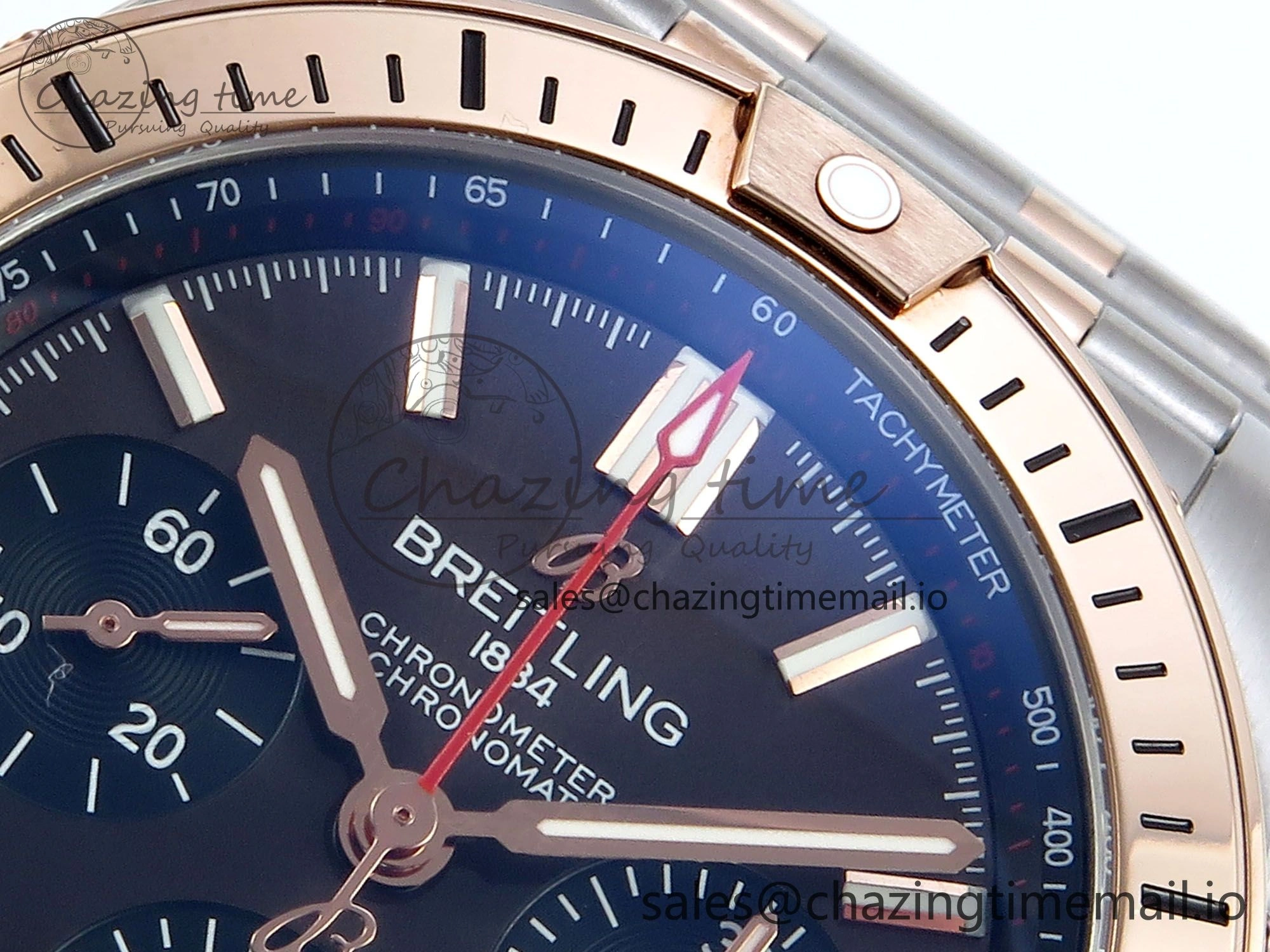Chronomat B01 44mm SS RG TF 1:1 Best Edition Brown Dial RG Bezel on SS RG Bracelet A7750