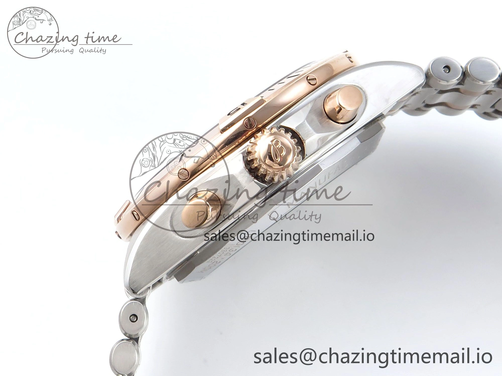 Chronomat B01 44mm SS RG TF 1:1 Best Edition Brown Dial RG Bezel on SS RG Bracelet A7750