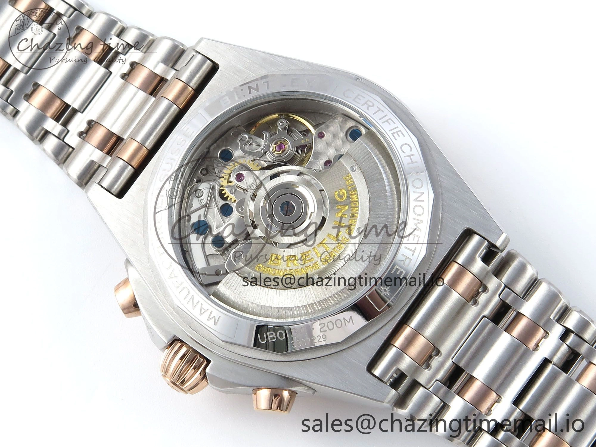 Chronomat B01 44mm SS RG TF 1:1 Best Edition Brown Dial RG Bezel on SS RG Bracelet A7750