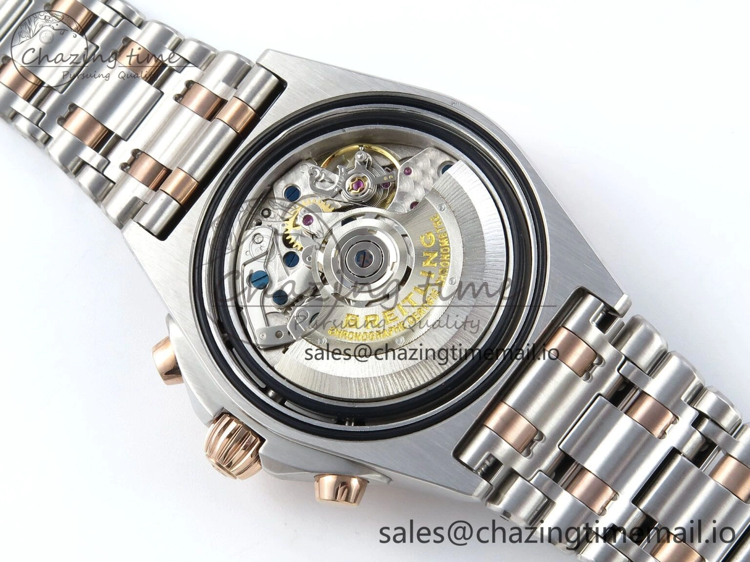 Chronomat B01 44mm SS RG TF 1:1 Best Edition Brown Dial RG Bezel on SS RG Bracelet A7750