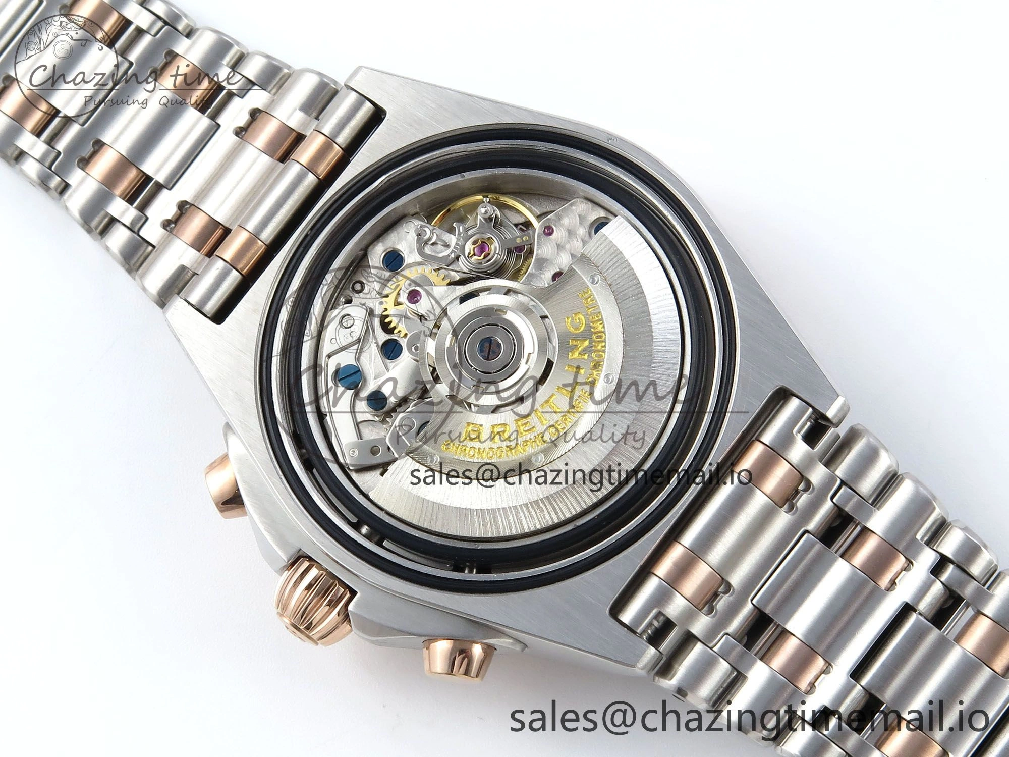 Chronomat B01 44mm SS RG TF 1:1 Best Edition Brown Dial RG Bezel on SS RG Bracelet A7750