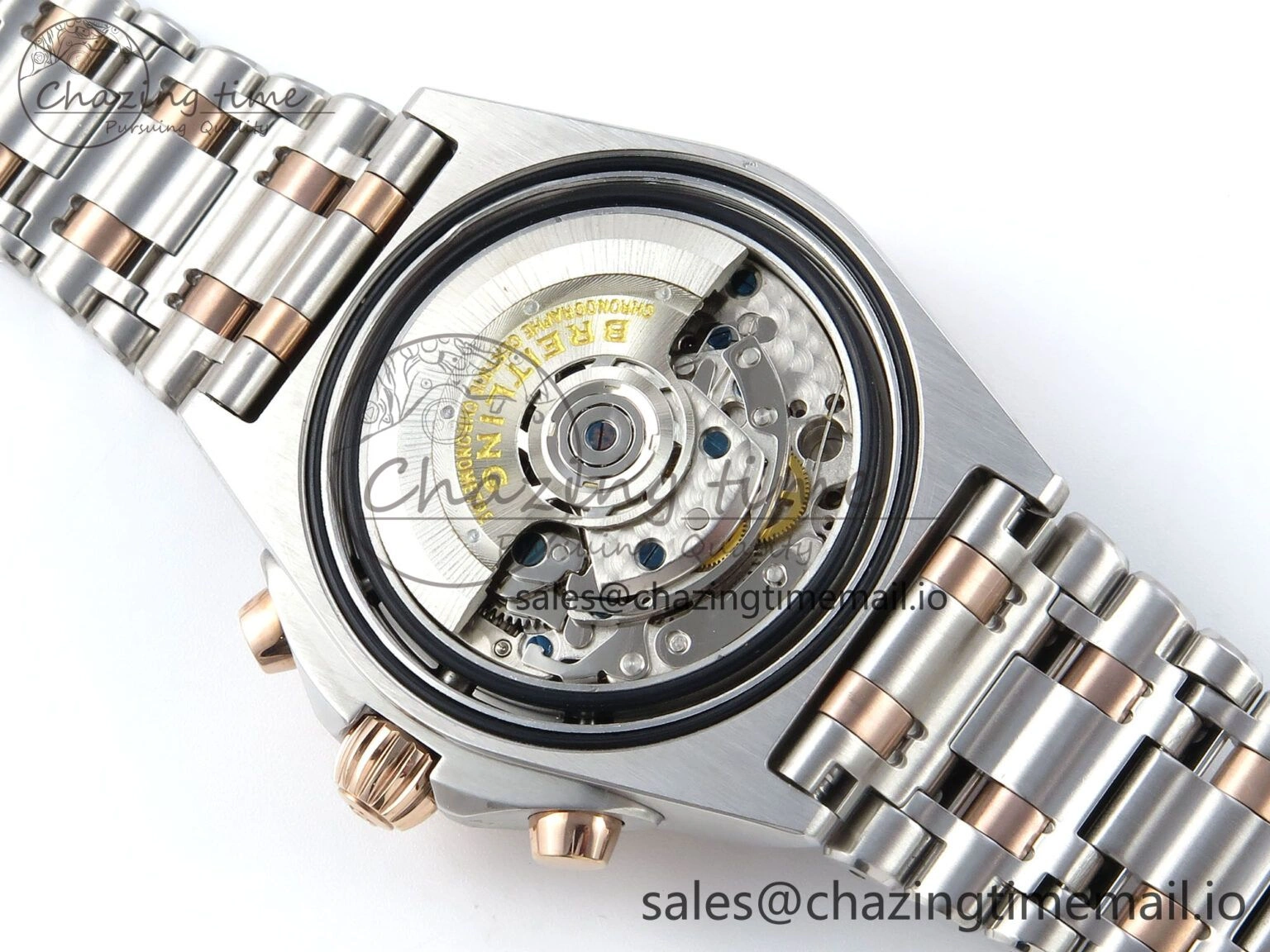 Chronomat B01 44mm SS RG TF 1:1 Best Edition Brown Dial RG Bezel on SS RG Bracelet A7750