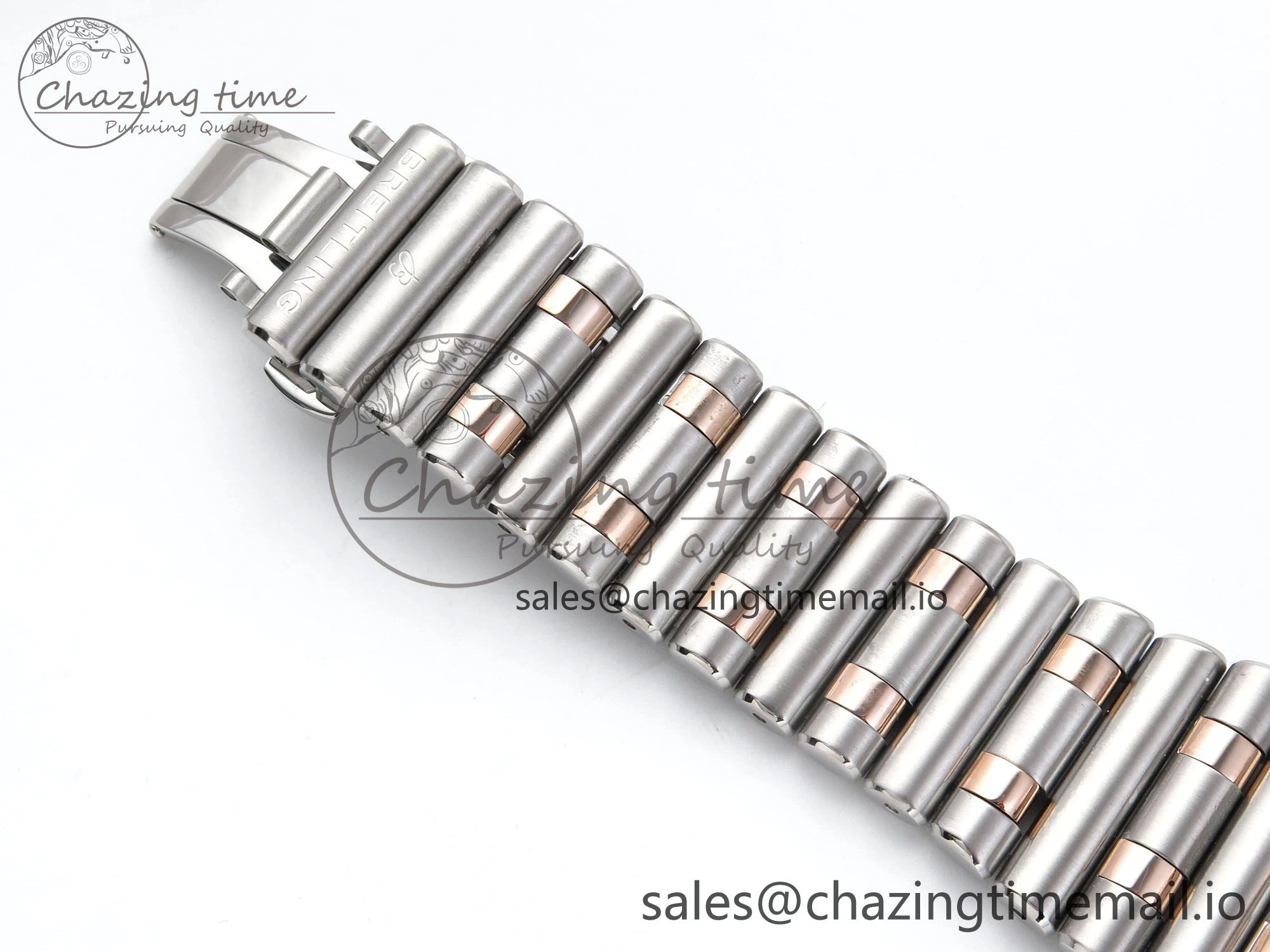 Chronomat B01 44mm SS RG TF 1:1 Best Edition Brown Dial RG Bezel on SS RG Bracelet A7750