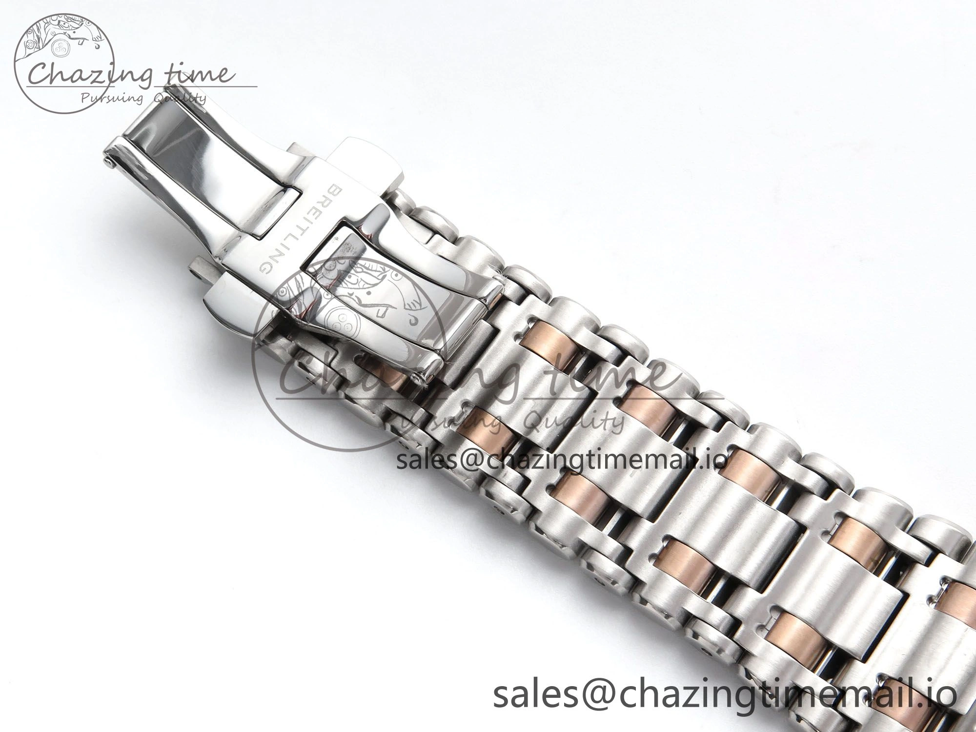 Chronomat B01 44mm SS RG TF 1:1 Best Edition Brown Dial RG Bezel on SS RG Bracelet A7750