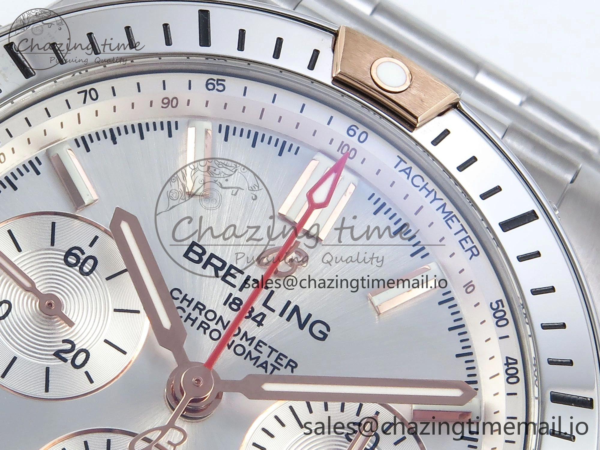 Chronomat B01 44mm SS RG TF 1:1 Best Edition Silver Dial on SS Bracelet A7750