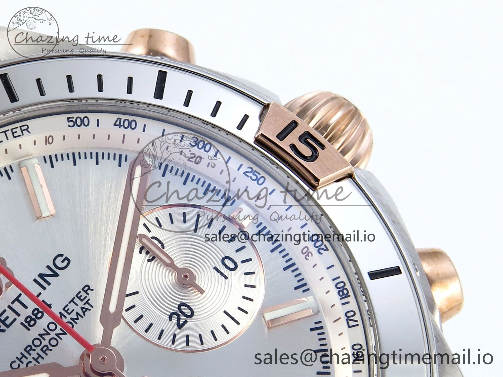 Chronomat B01 44mm SS RG TF 1:1 Best Edition Silver Dial on SS Bracelet A7750