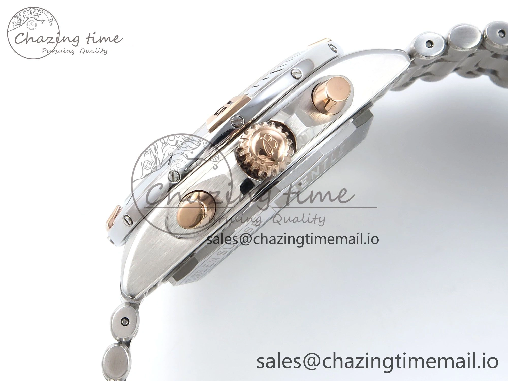 Chronomat B01 44mm SS RG TF 1:1 Best Edition Silver Dial on SS Bracelet A7750