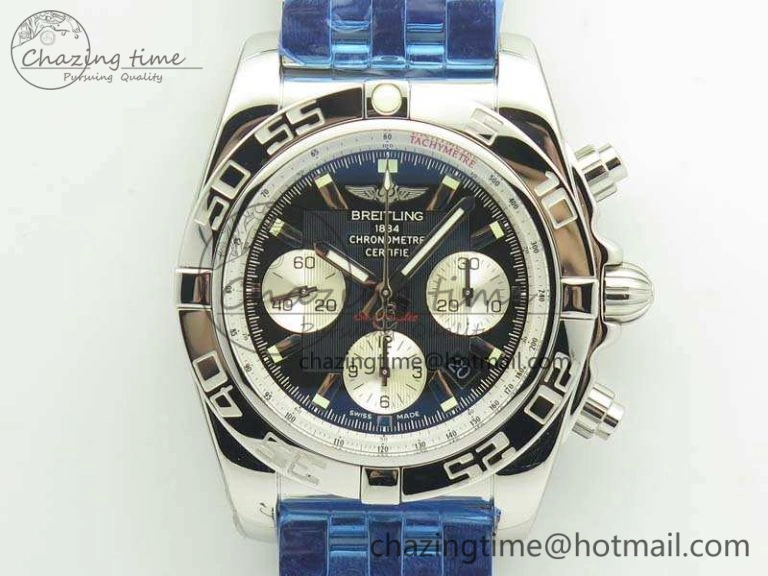 Chronomat B01 AB0110 Chrono SS GF 1:1 Best Edition Black Dial On SS Bracelet A7750
