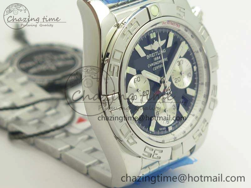Chronomat B01 AB0110 Chrono SS GF 1:1 Best Edition Black Dial On SS Bracelet A7750