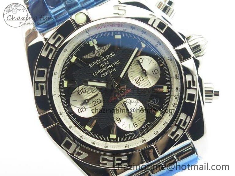 Chronomat B01 AB0110 Chrono SS GF 1:1 Best Edition Black Dial On SS Bracelet A7750
