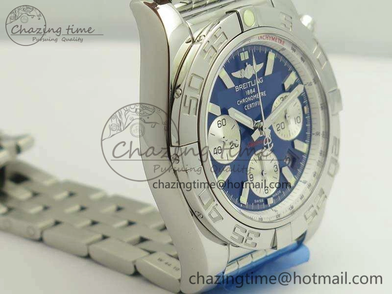 Chronomat B01 AB0110 Chrono SS GF 1:1 Best Edition Blue Dial On SS Bracelet A7750