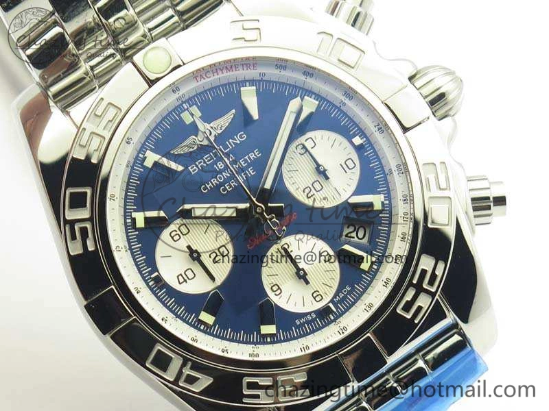 Chronomat B01 AB0110 Chrono SS GF 1:1 Best Edition Blue Dial On SS Bracelet A7750