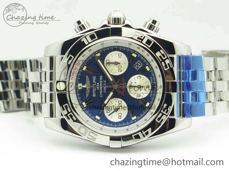 Chronomat B01 AB0110 Chrono SS GF 1:1 Best Edition Blue Dial On SS Bracelet A7750