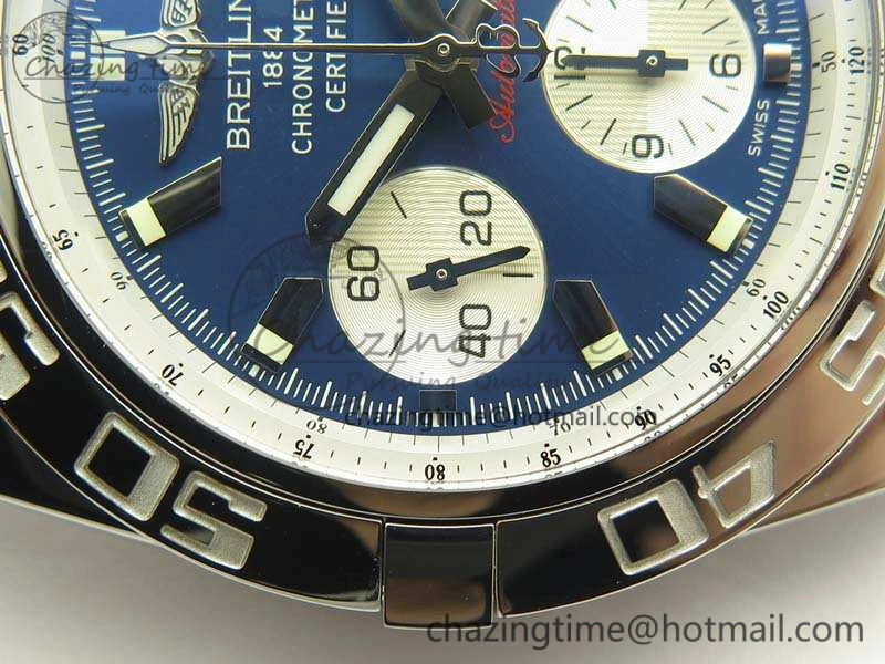 Chronomat B01 AB0110 Chrono SS GF 1:1 Best Edition Blue Dial On SS Bracelet A7750