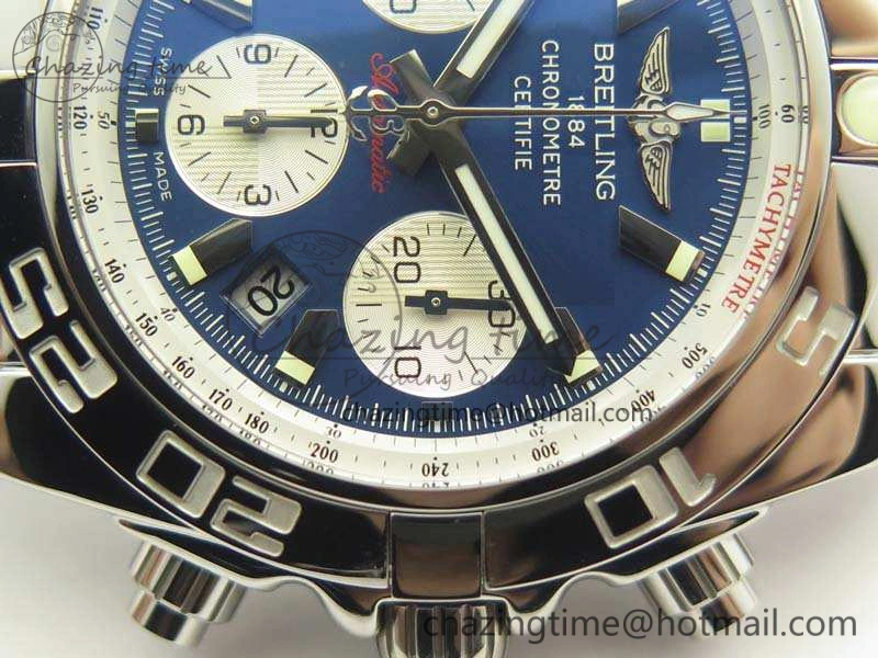Chronomat B01 AB0110 Chrono SS GF 1:1 Best Edition Blue Dial On SS Bracelet A7750