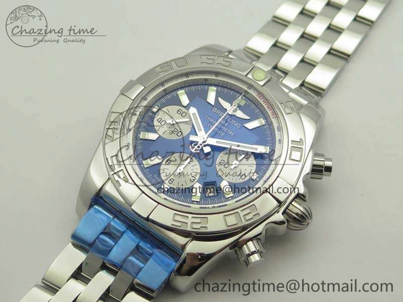 Chronomat B01 AB0110 Chrono SS GF 1:1 Best Edition Blue Dial On SS Bracelet A7750