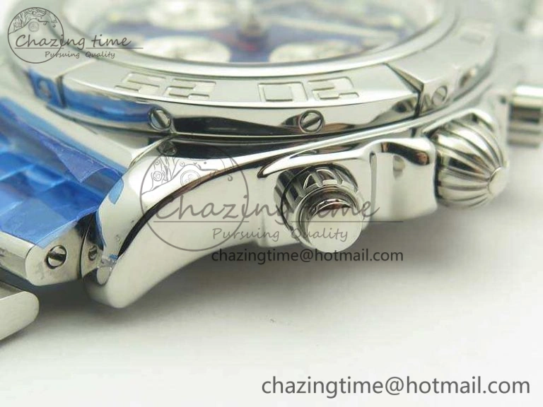Chronomat B01 AB0110 Chrono SS GF 1:1 Best Edition Blue Dial On SS Bracelet A7750