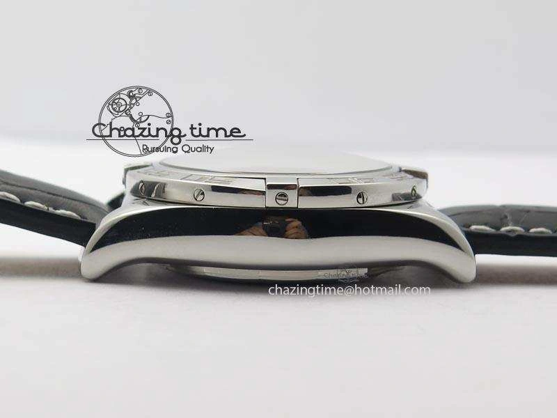 Chronomat B01 Chrono SS JF 1:1 Best Edition Black Dial On Black Leather Strap A7750