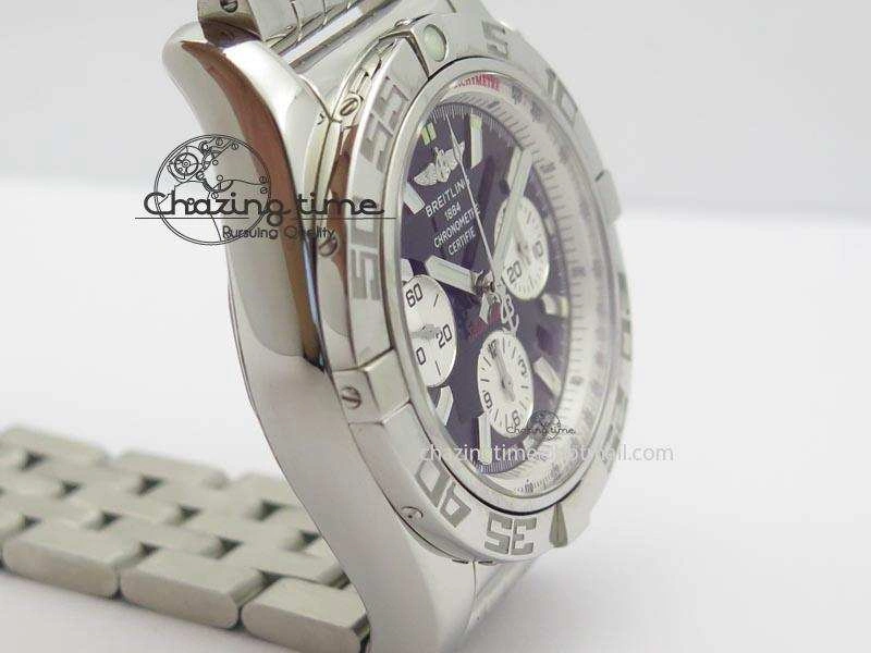 Chronomat B01 Chrono SS JF 1:1 Best Edition Black Dial On SS Bracelet A7750