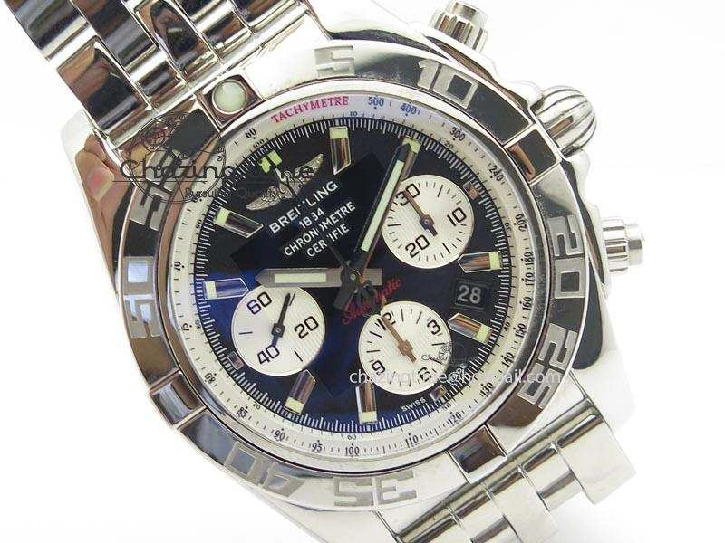 Chronomat B01 Chrono SS JF 1:1 Best Edition Black Dial On SS Bracelet A7750