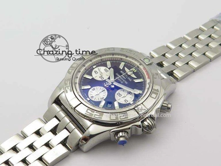 Chronomat B01 Chrono SS JF 1:1 Best Edition Black Dial On SS Bracelet A7750