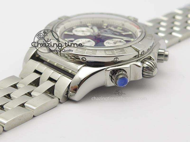 Chronomat B01 Chrono SS JF 1:1 Best Edition Black Dial On SS Bracelet A7750