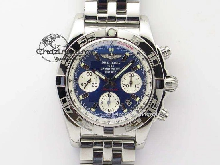 Chronomat B01 Chrono SS JF 1:1 Best Edition Blue Dial On SS Bracelet A7750
