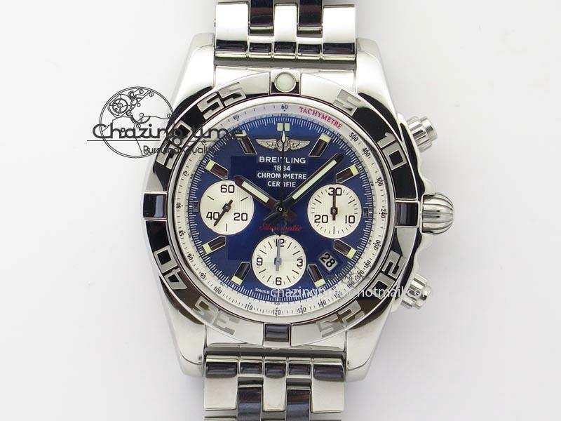 Chronomat B01 Chrono SS JF 1:1 Best Edition Blue Dial On SS Bracelet A7750