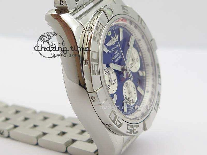 Chronomat B01 Chrono SS JF 1:1 Best Edition Blue Dial On SS Bracelet A7750