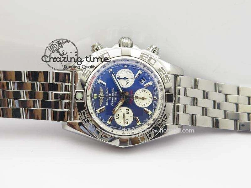 Chronomat B01 Chrono SS JF 1:1 Best Edition Blue Dial On SS Bracelet A7750