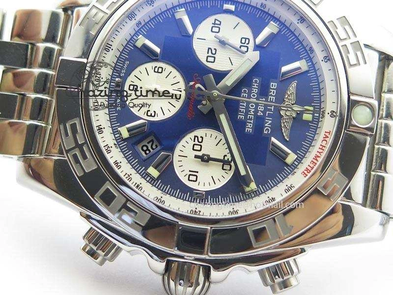 Chronomat B01 Chrono SS JF 1:1 Best Edition Blue Dial On SS Bracelet A7750
