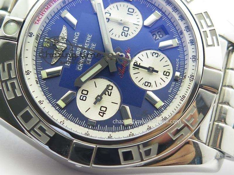 Chronomat B01 Chrono SS JF 1:1 Best Edition Blue Dial On SS Bracelet A7750