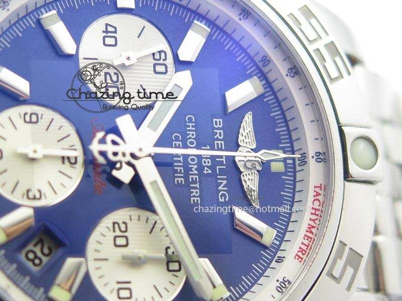 Chronomat B01 Chrono SS JF 1:1 Best Edition Blue Dial On SS Bracelet A7750