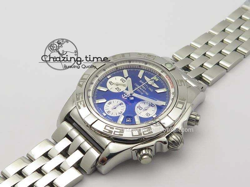 Chronomat B01 Chrono SS JF 1:1 Best Edition Blue Dial On SS Bracelet A7750