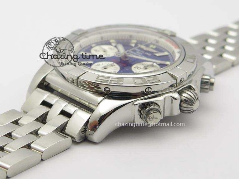 Chronomat B01 Chrono SS JF 1:1 Best Edition Blue Dial On SS Bracelet A7750
