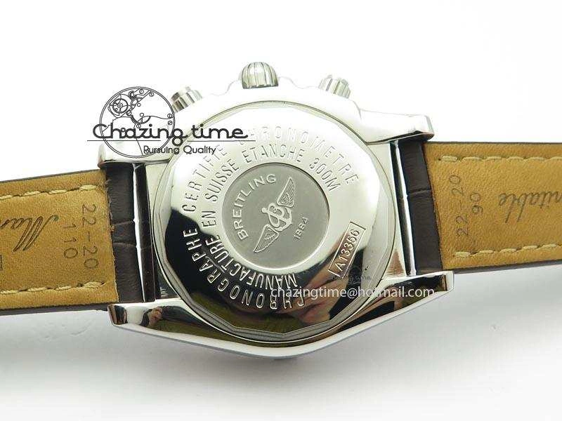 Chronomat B01 Chrono SS JF 1:1 Best Edition Gray Dial On Black Leather Strap A7750